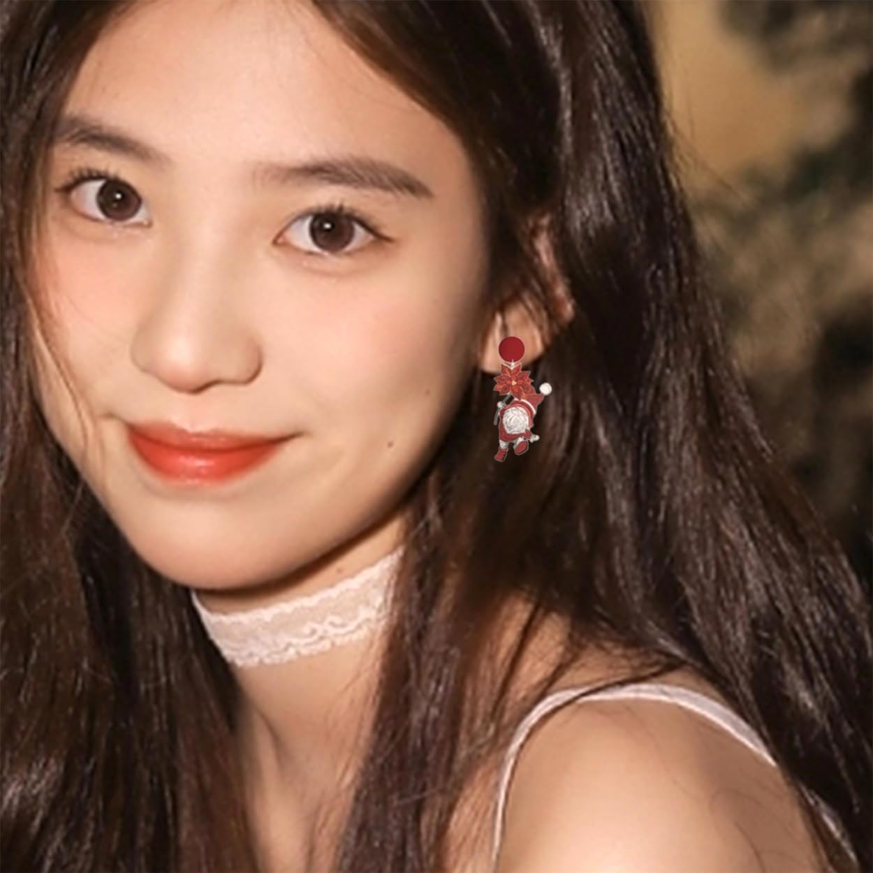 Christmas Wooden Santa Dangle Drop Earrings Set for Women Cute Holiday Earrings Lightweight Wood Round Christmas Stud Tree Xmas Gingerbread Decoration Christmas Accessories Jewelry Gift - 我的商店我的商店我的商店