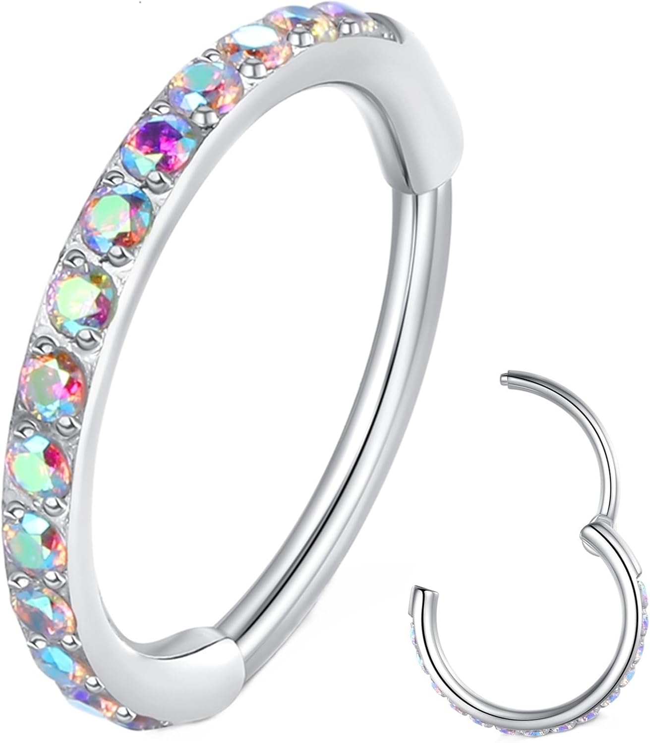 Clear CZ Nose Rings & Earrings - 316L Surgical Steel - Cartilage, Conch, Daith, Helix, Rook, Tragus, Lobe & Snug Body Piercing Jewelry - 20G, 18G - QIAO CrystalQIAO CrystalQIAO Crystal