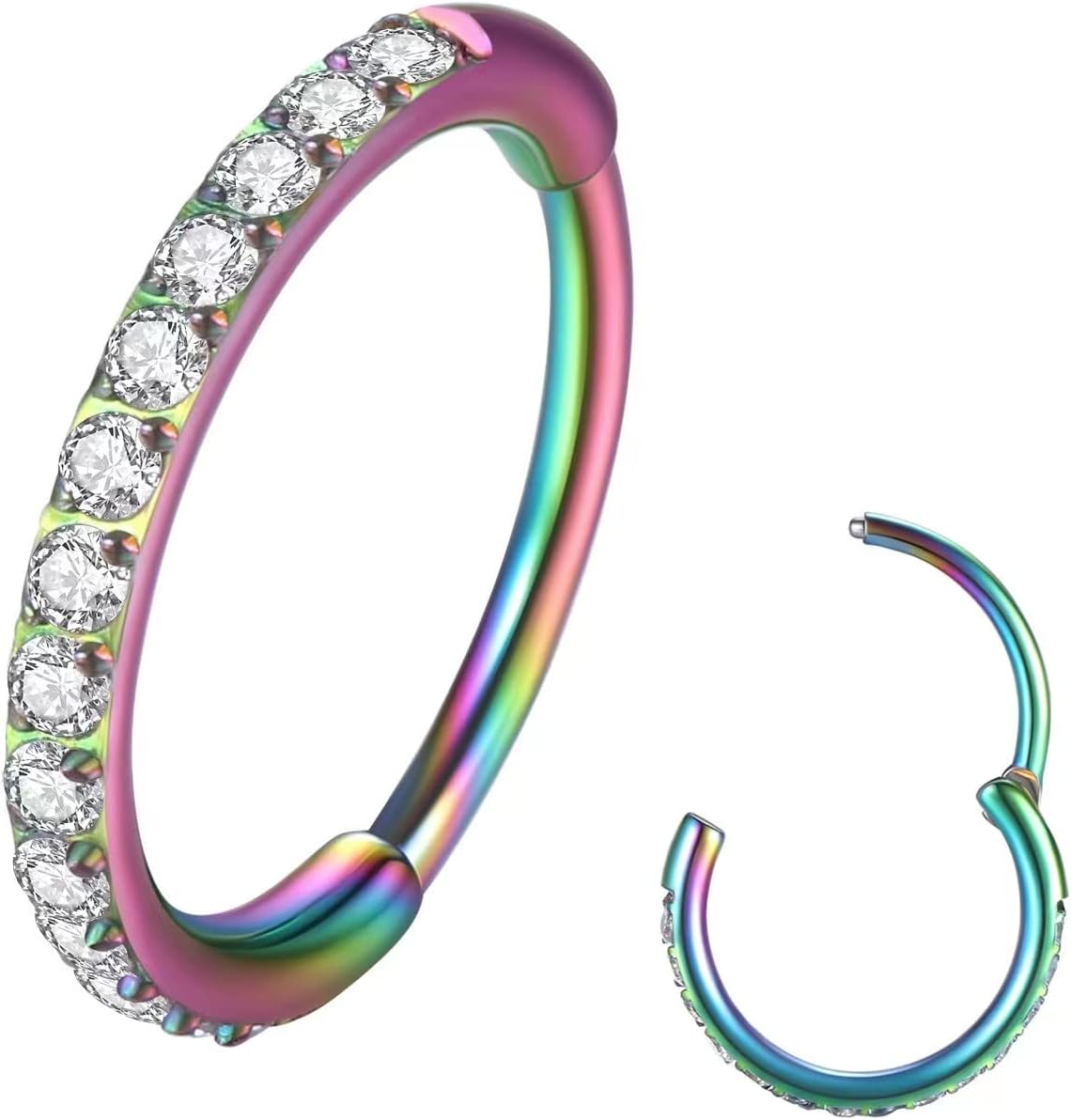 Clear CZ Nose Rings & Earrings - 316L Surgical Steel - Cartilage, Conch, Daith, Helix, Rook, Tragus, Lobe & Snug Body Piercing Jewelry - 20G, 18G - QIAO CrystalQIAO CrystalQIAO Crystal