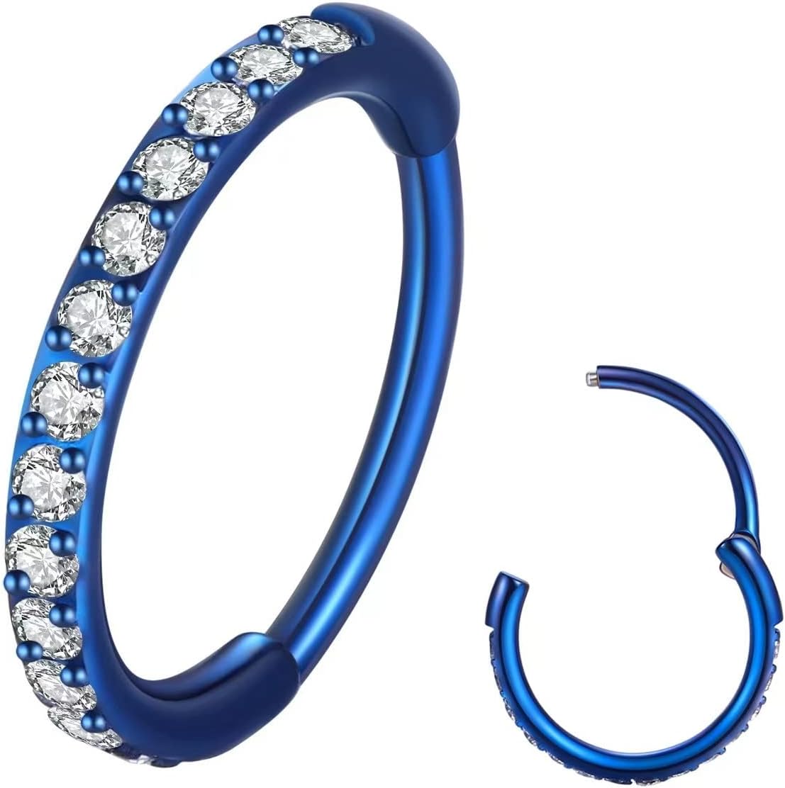 Clear CZ Nose Rings & Earrings - 316L Surgical Steel - Cartilage, Conch, Daith, Helix, Rook, Tragus, Lobe & Snug Body Piercing Jewelry - 20G, 18G - QIAO CrystalQIAO CrystalQIAO Crystal