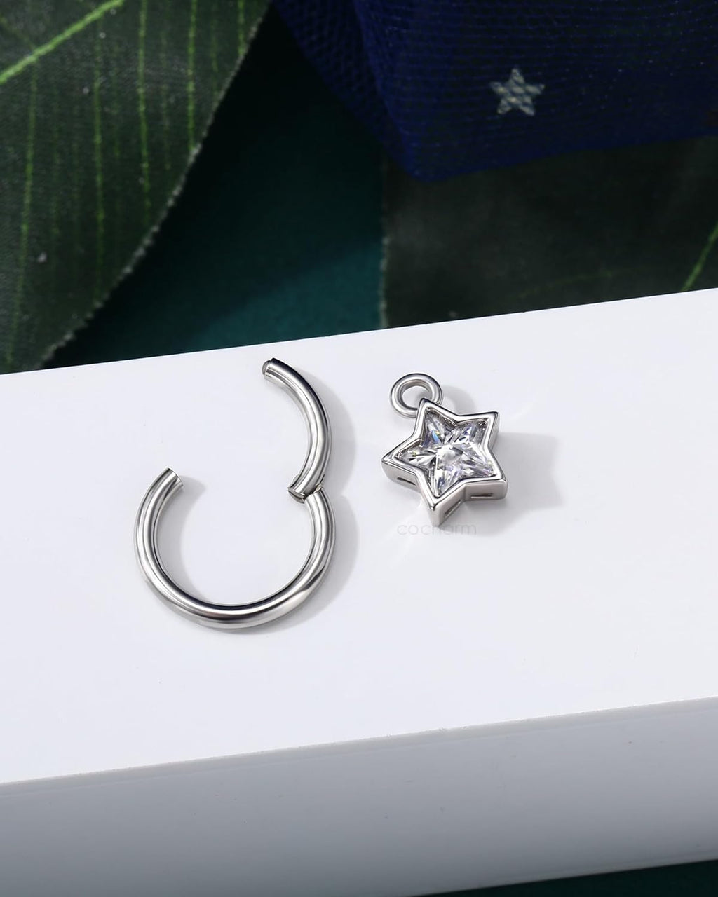 Clicker Belly Button Rings 14G Dangle Star Belly Nagel Rings for Women Surgical Steel Belly Navel Button Piercing 8/10MM - 我的商店我的商店我的商店