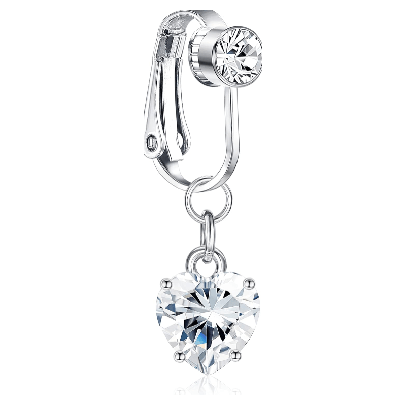 Clip On Belly Ring - Fake Navel Piercing, Non - Piercing Clip Belly Button Ring - 我的商店我的商店我的商店