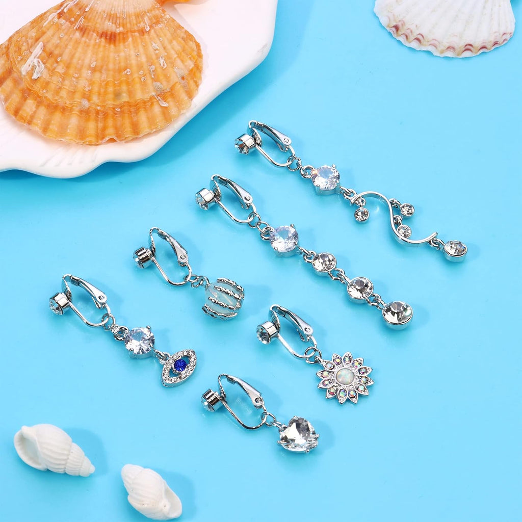 Clip On Belly Ring - Fake Navel Piercing, Non - Piercing Clip Belly Button Ring - 我的商店我的商店我的商店