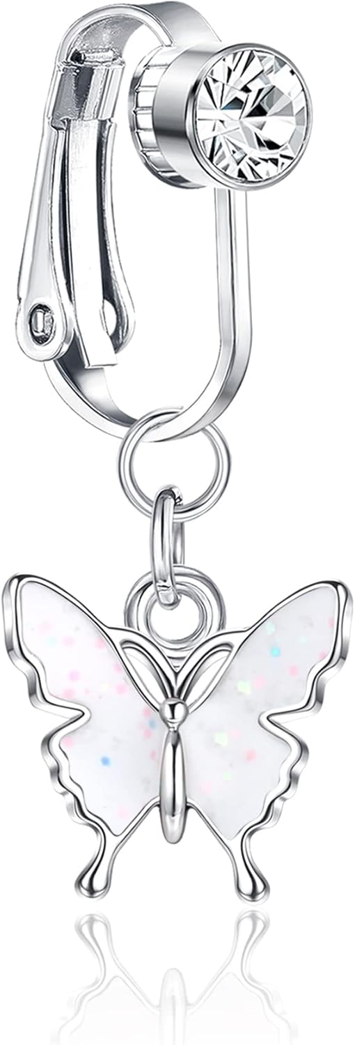 Clip On Belly Ring - Fake Navel Piercing, Non - Piercing Clip Belly Button Ring - 我的商店我的商店我的商店
