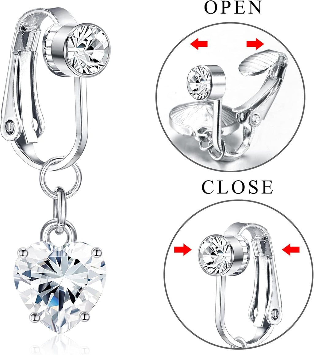Clip On Belly Ring - Fake Navel Piercing, Non - Piercing Clip Belly Button Ring - 我的商店我的商店我的商店