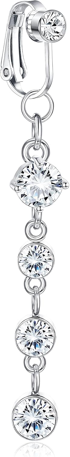 Clip On Belly Ring - Fake Navel Piercing, Non - Piercing Clip Belly Button Ring - 我的商店我的商店我的商店