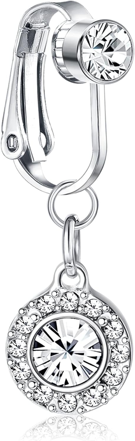 Clip On Belly Ring - Fake Navel Piercing, Non - Piercing Clip Belly Button Ring - 我的商店我的商店我的商店