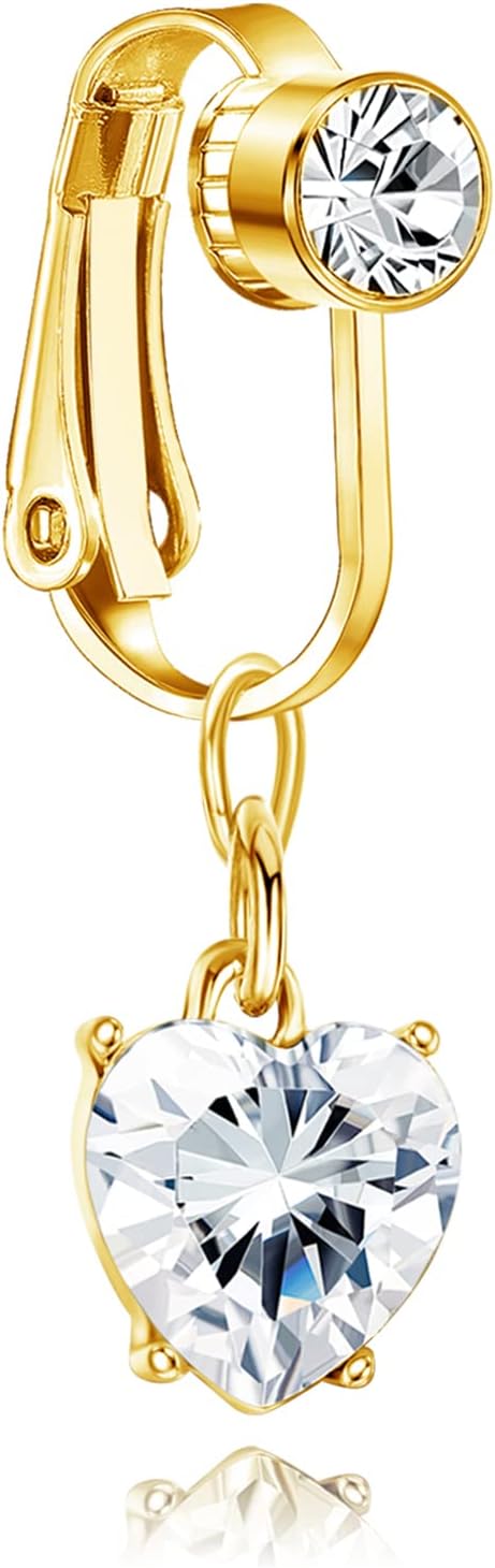 Clip On Belly Ring - Fake Navel Piercing, Non - Piercing Clip Belly Button Ring - 我的商店我的商店我的商店