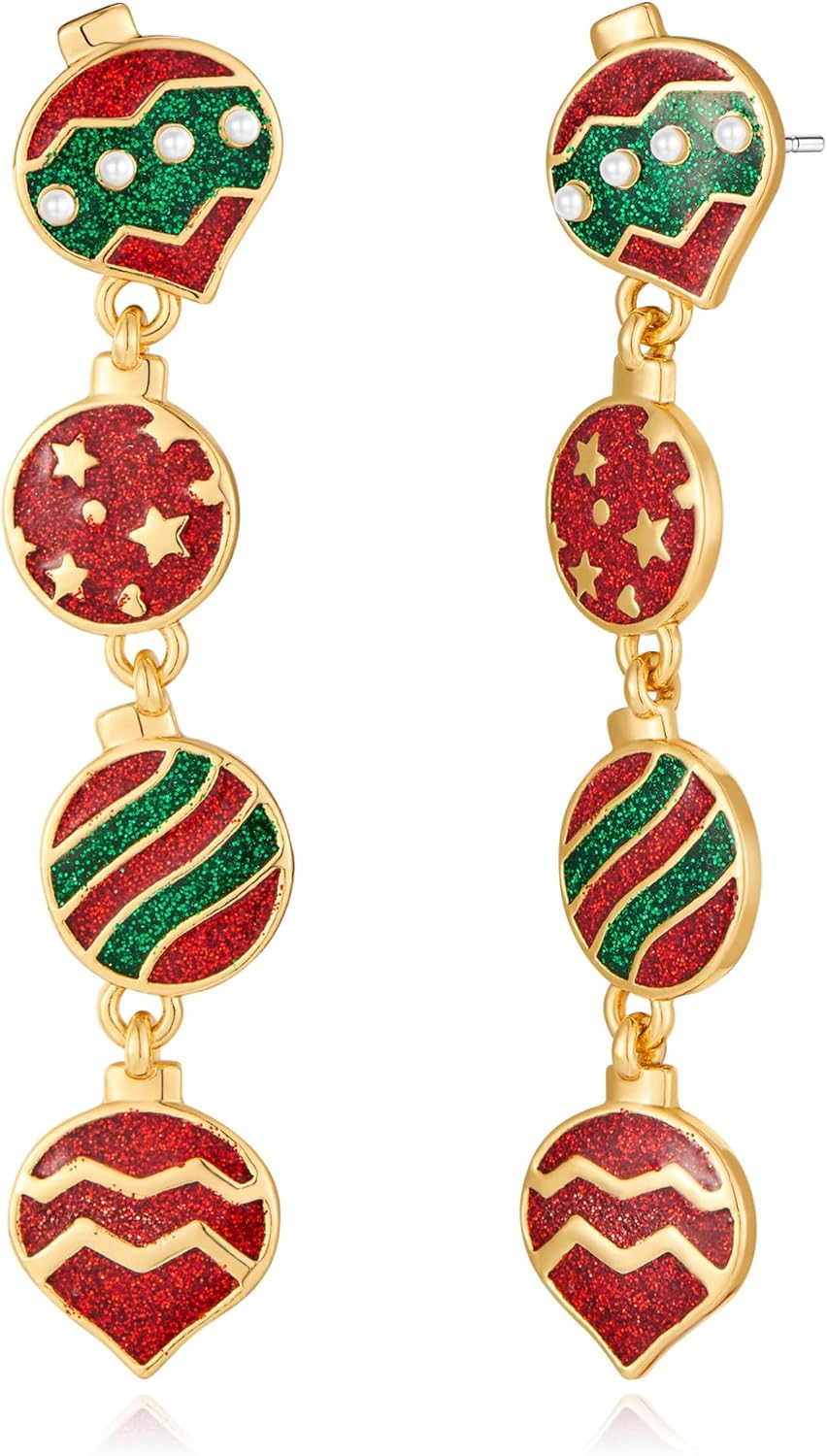 Colorful Christmas Earrings for Women Crystal Christmas Light Bulb Earrings Cute Green Christmas Tree Tassel Earrings Jewelry - 我的商店我的商店我的商店