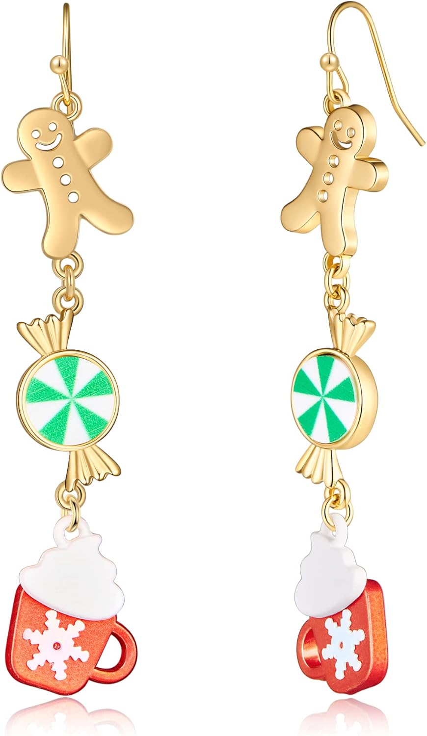 Colorful Christmas Earrings for Women Crystal Christmas Light Bulb Earrings Cute Green Christmas Tree Tassel Earrings Jewelry - 我的商店我的商店我的商店