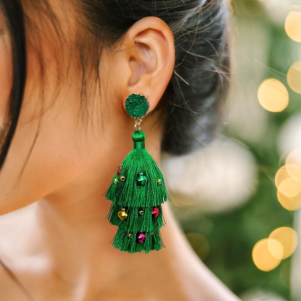 Colorful Layered Tassel Earrings Bohemian Statement Tiered Tassel Big Dangle Drop Earrings for Women Druzy Studs Christmas Mother's Day Gift - QIAO Crystal我的商店QIAO Crystal