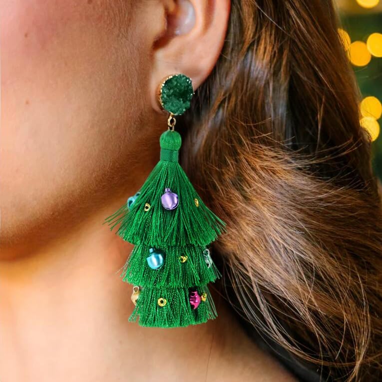 Colorful Layered Tassel Earrings Bohemian Statement Tiered Tassel Big Dangle Drop Earrings for Women Druzy Studs Christmas Mother's Day Gift - QIAO Crystal我的商店QIAO Crystal