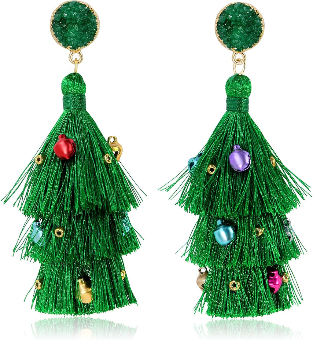 Colorful Layered Tassel Earrings Bohemian Statement Tiered Tassel Big Dangle Drop Earrings for Women Druzy Studs Christmas Mother's Day Gift - QIAO Crystal我的商店QIAO Crystal