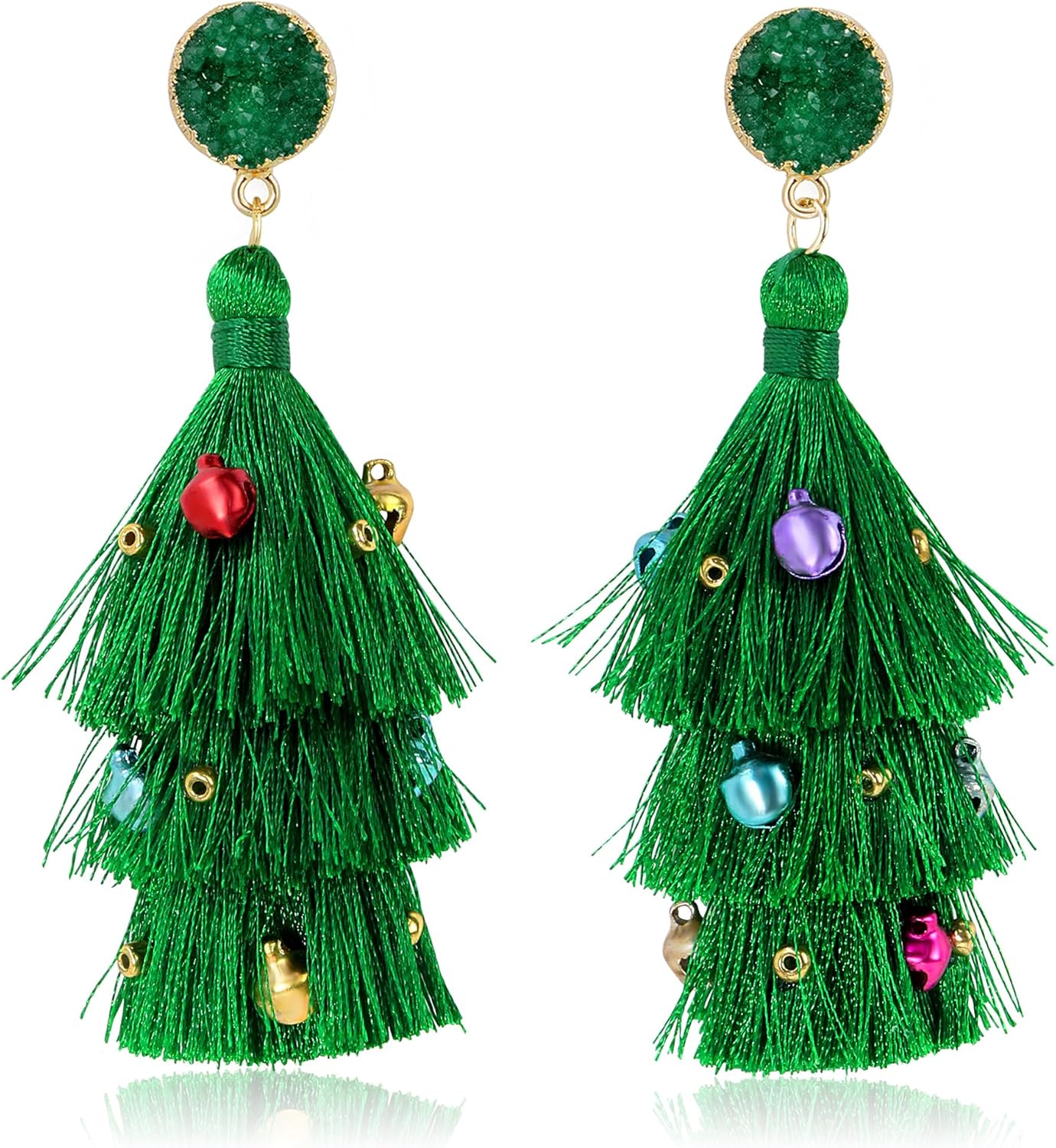 Colorful Layered Tassel Earrings Bohemian Statement Tiered Tassel Big Dangle Drop Earrings for Women Druzy Studs Christmas Mother's Day Gift - QIAO Crystal我的商店QIAO Crystal