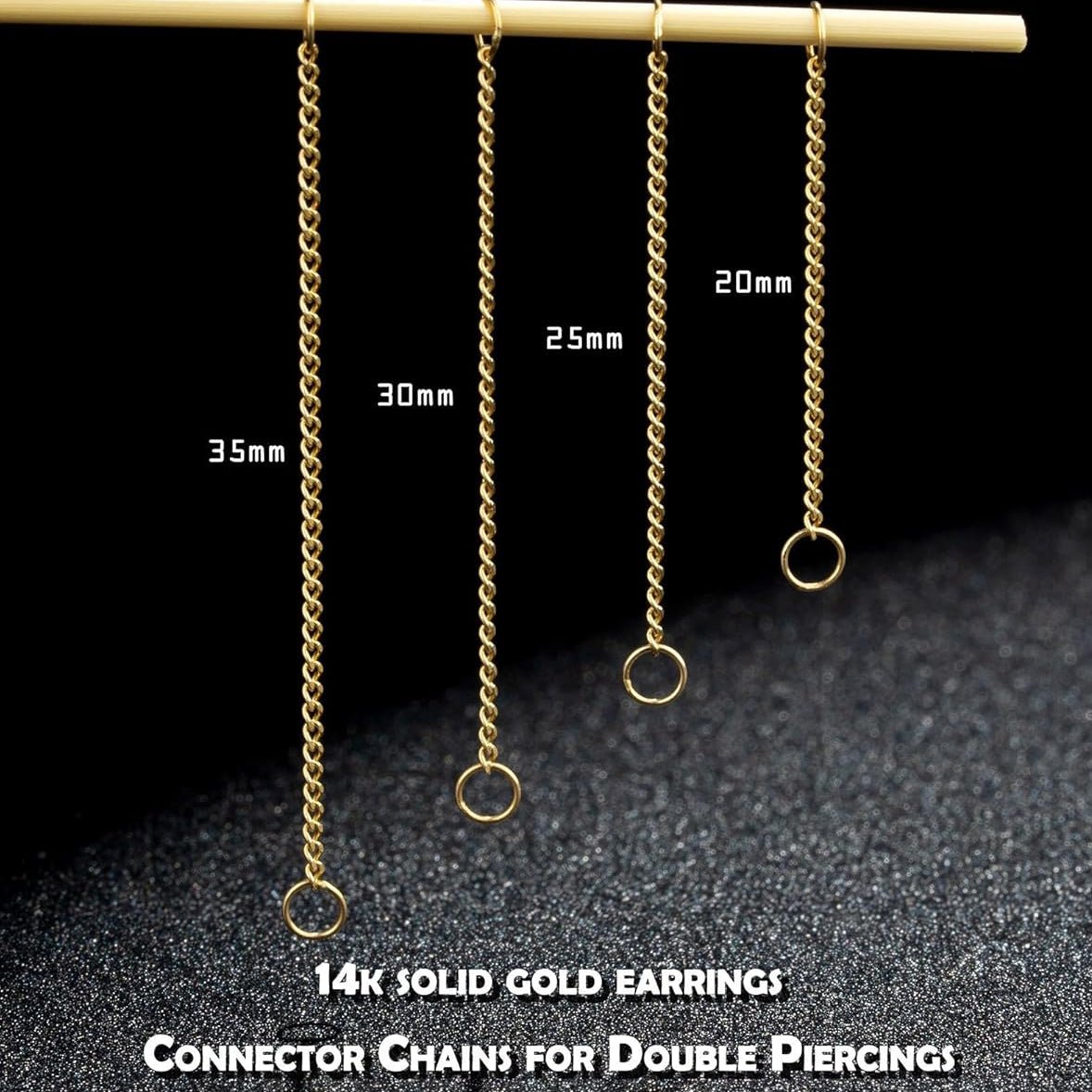 Convertible Dangle Chain for Double Piercings Drop Dangle Earrings - QIAO CrystalQIAO CrystalQIAO Crystal