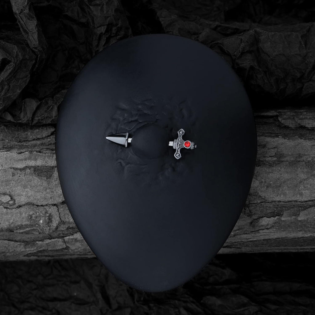 Crareesi Mania Dagger Nipple Rings - 316L Surgical Steel 14 Gauge Goth Piercing Jewelry - QIAO CrystalQIAO CrystalQIAO Crystal