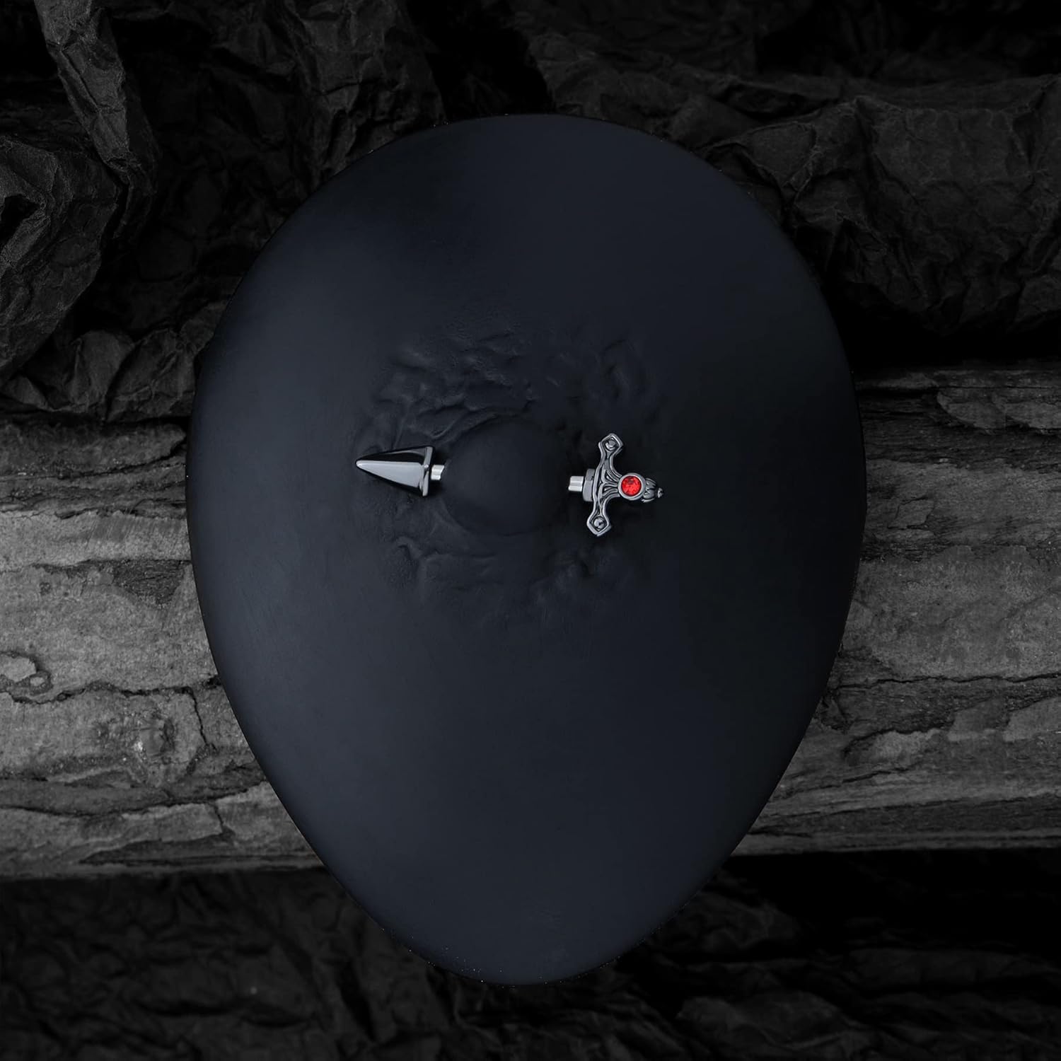 Crareesi Mania Dagger Nipple Rings - 316L Surgical Steel 14 Gauge Goth Piercing Jewelry - QIAO CrystalQIAO CrystalQIAO Crystal