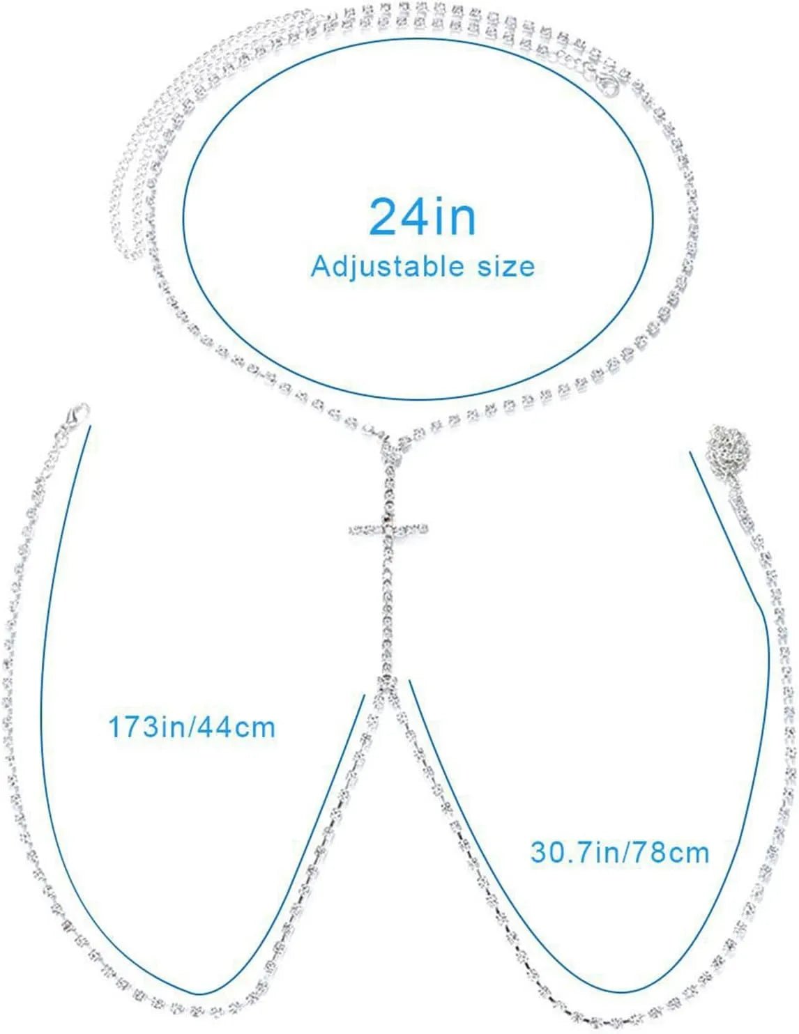 Cross Chest Body Chains Silver Gold Sexy Layered Bikini Bra Body Chain Necklace Summer - QIAO CrystalQIAO CrystalQIAO Crystal