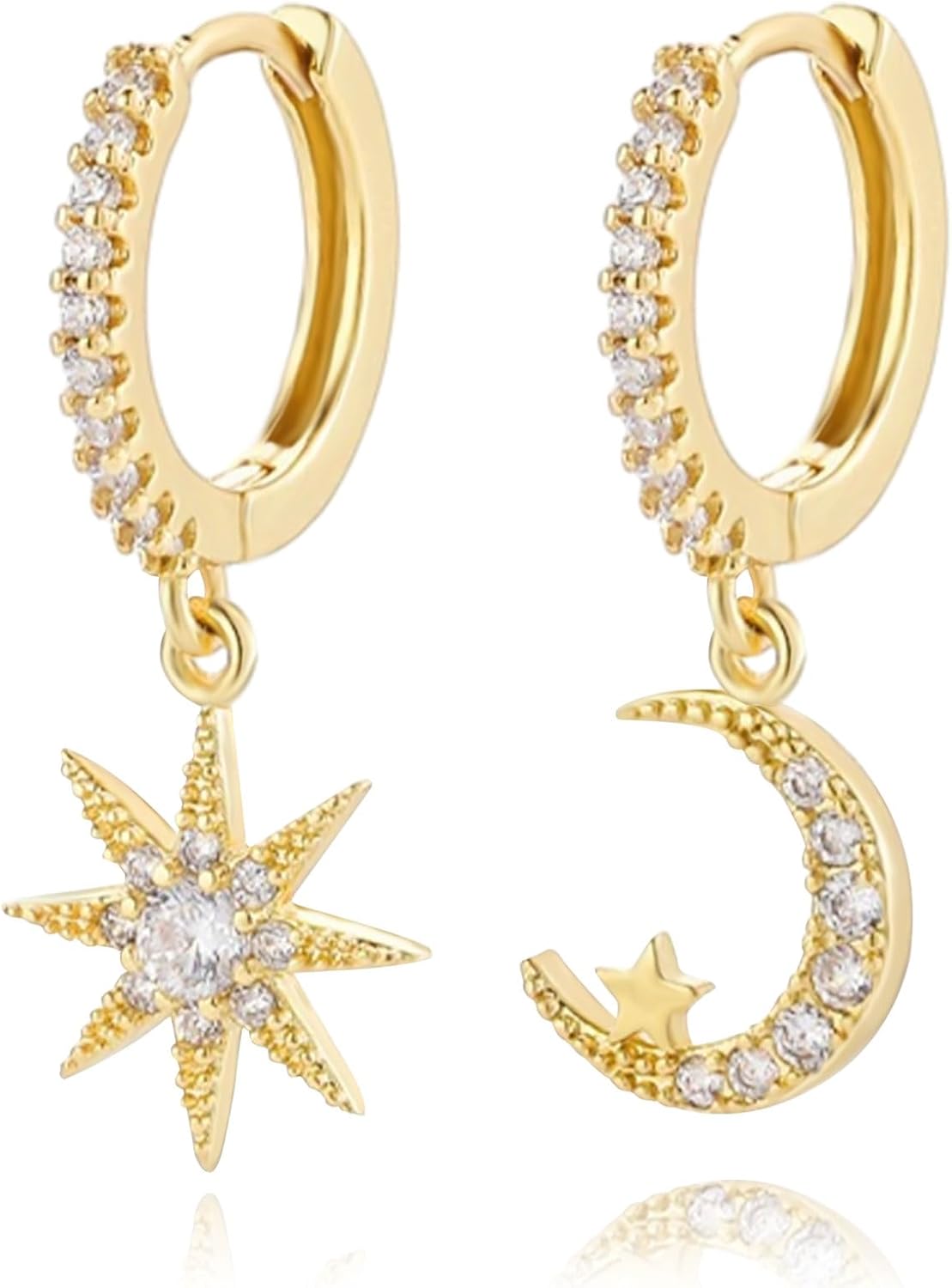 Cross Small Hoop Dangle Earrings 925 Sterling Silver CZ Diamonds Round Huggie Earrings For Men Women - 我的商店我的商店我的商店