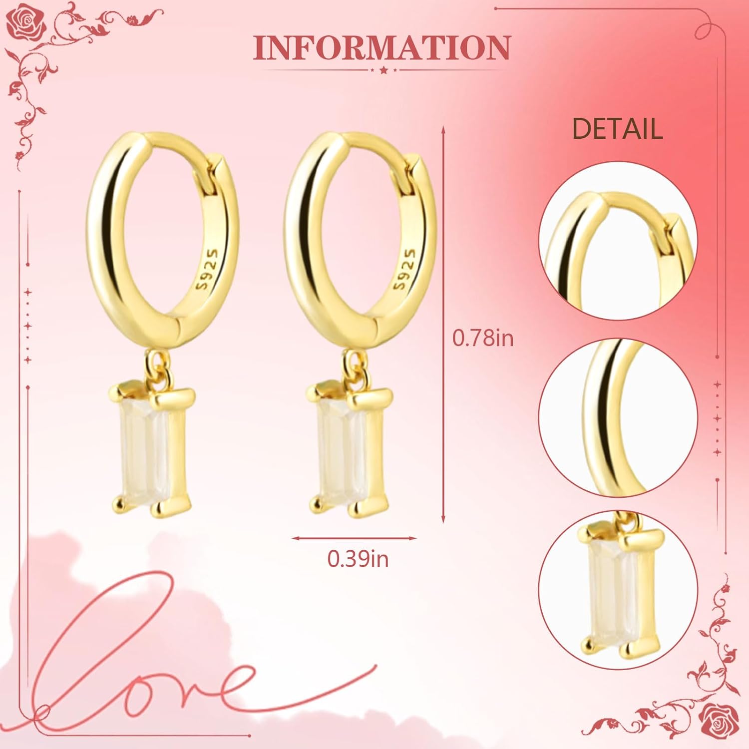 Cross Small Hoop Dangle Earrings 925 Sterling Silver CZ Diamonds Round Huggie Earrings For Men Women - 我的商店我的商店我的商店