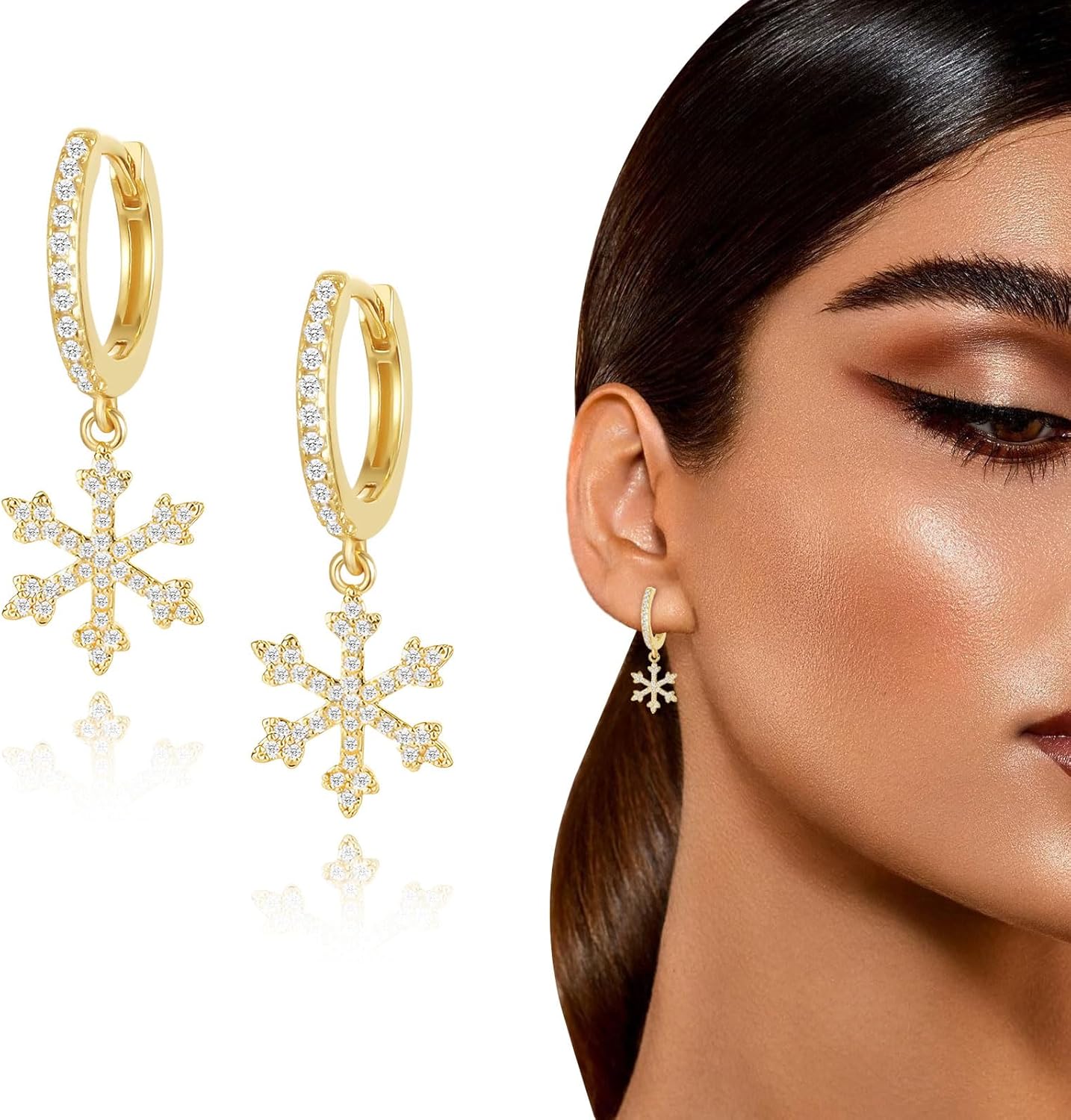 Cross Small Hoop Dangle Earrings 925 Sterling Silver CZ Diamonds Round Huggie Earrings For Men Women - 我的商店我的商店我的商店