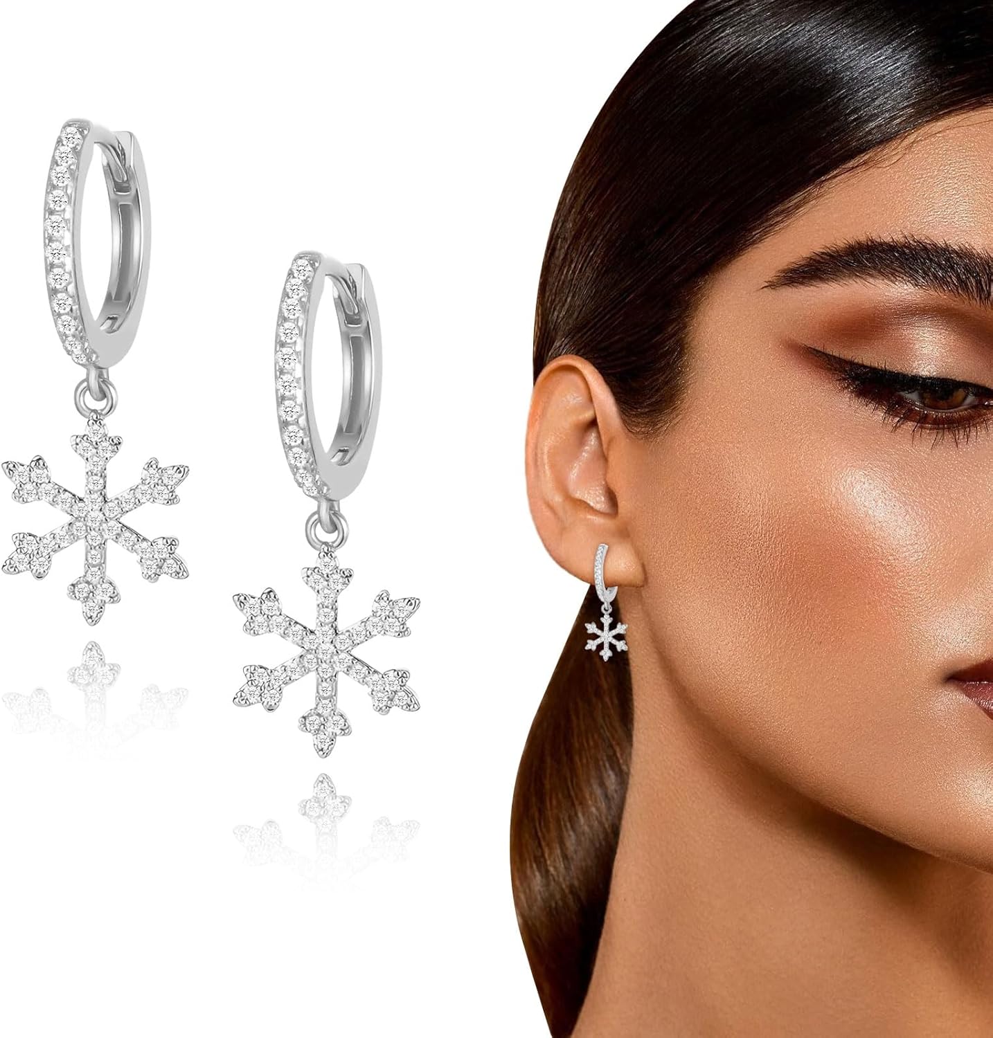 Cross Small Hoop Dangle Earrings 925 Sterling Silver CZ Diamonds Round Huggie Earrings For Men Women - 我的商店我的商店我的商店