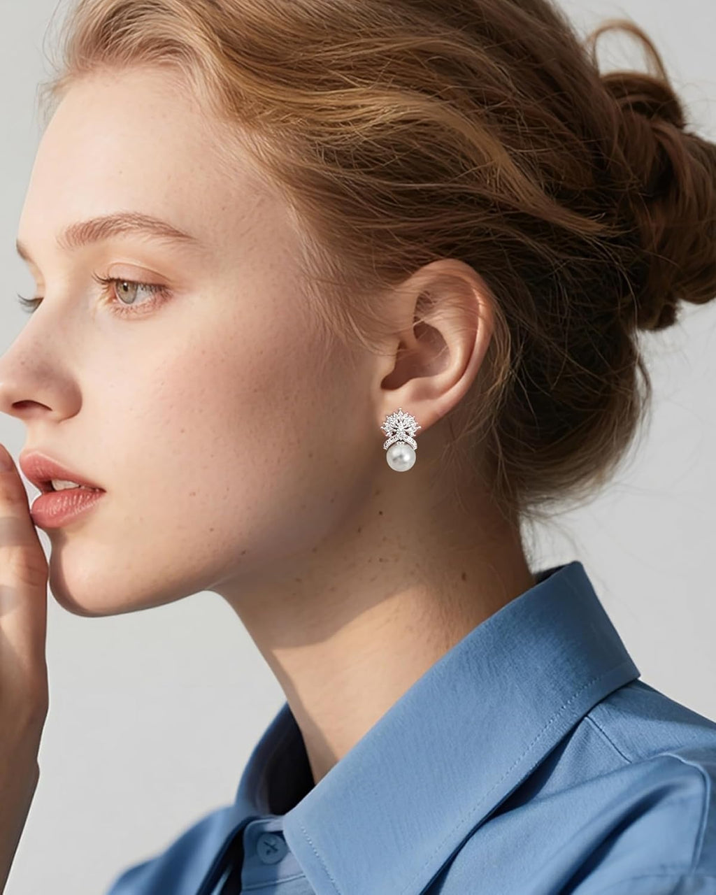 Crown Pearl Drop Earrings for Women - Elegant Bridal Wedding Jewelry with 10MM Faux Pearl & Sparkling CZ Stones, 925 Sterling Silver Post - 我的商店我的商店我的商店