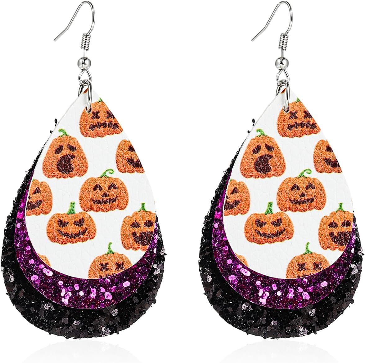 Cute Cartoon Halloween Theme Earrings Ghost Pumpkin Wooden Dangle Earrings Creative Jewelry for Halloween Party Exaggeration Accessories - 我的商店我的商店我的商店
