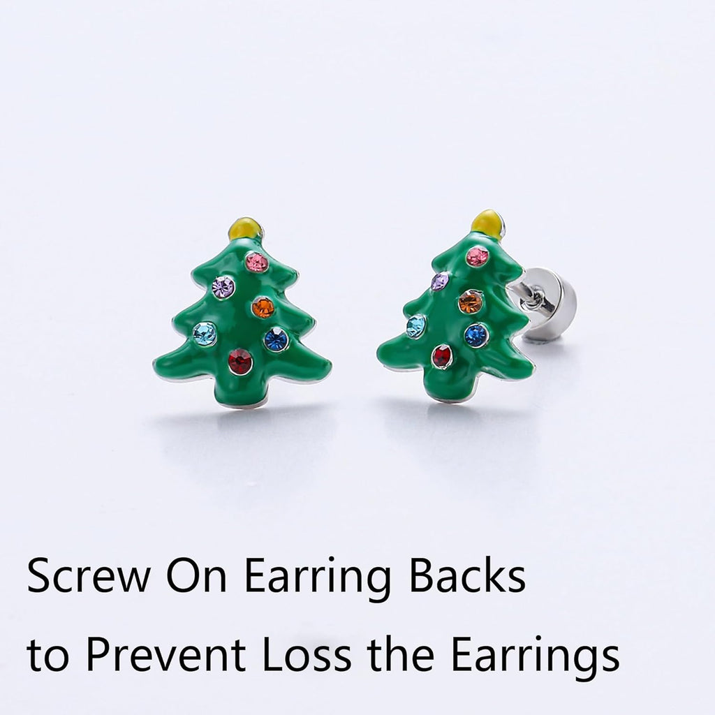 Cute Christmas Earrings for Women with Flat Back - 我的商店我的商店我的商店