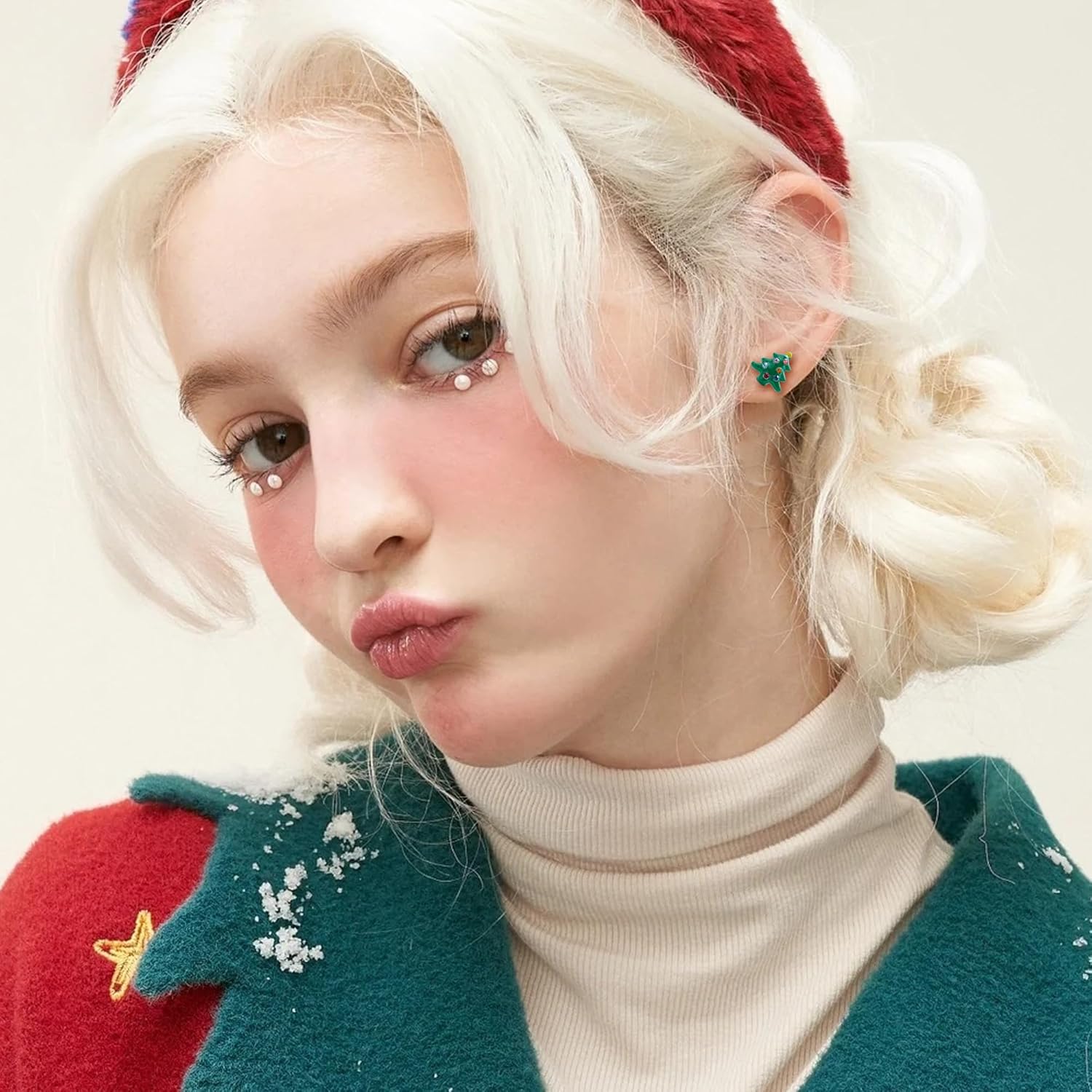 Cute Christmas Earrings for Women with Flat Back - 我的商店我的商店我的商店