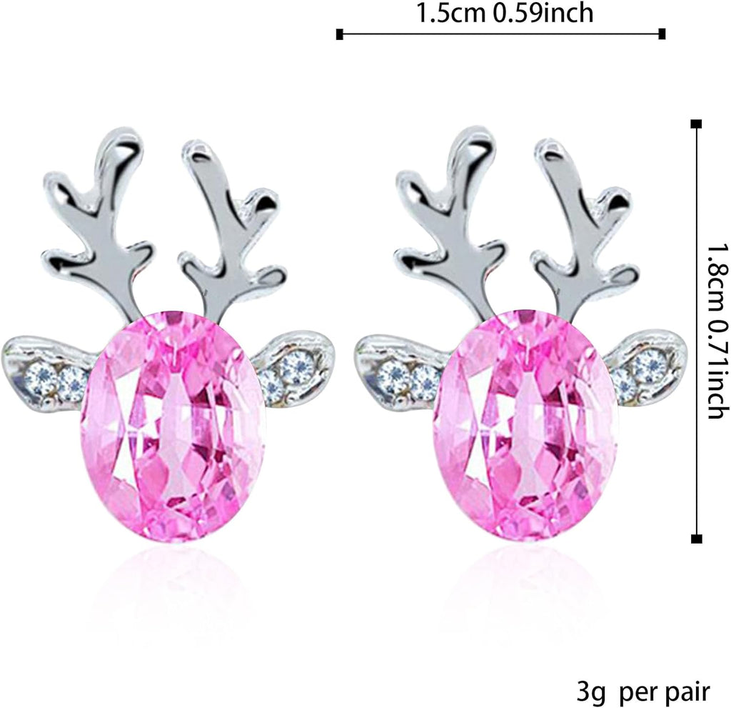 Cute Deer Head Christmas Earrings for Women Reindeer Head Fun Animal Christmas Earring - QIAO Crystal我的商店QIAO Crystal
