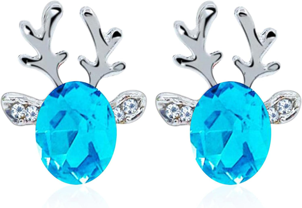 Cute Deer Head Christmas Earrings for Women Reindeer Head Fun Animal Christmas Earring - QIAO Crystal我的商店QIAO Crystal