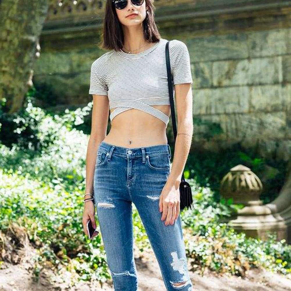 Cute Silver Heart Belly Button Rings for Women Dazzling Zircon Belly Button Rings Dangle Navel Piercing Jewelry - 我的商店我的商店我的商店