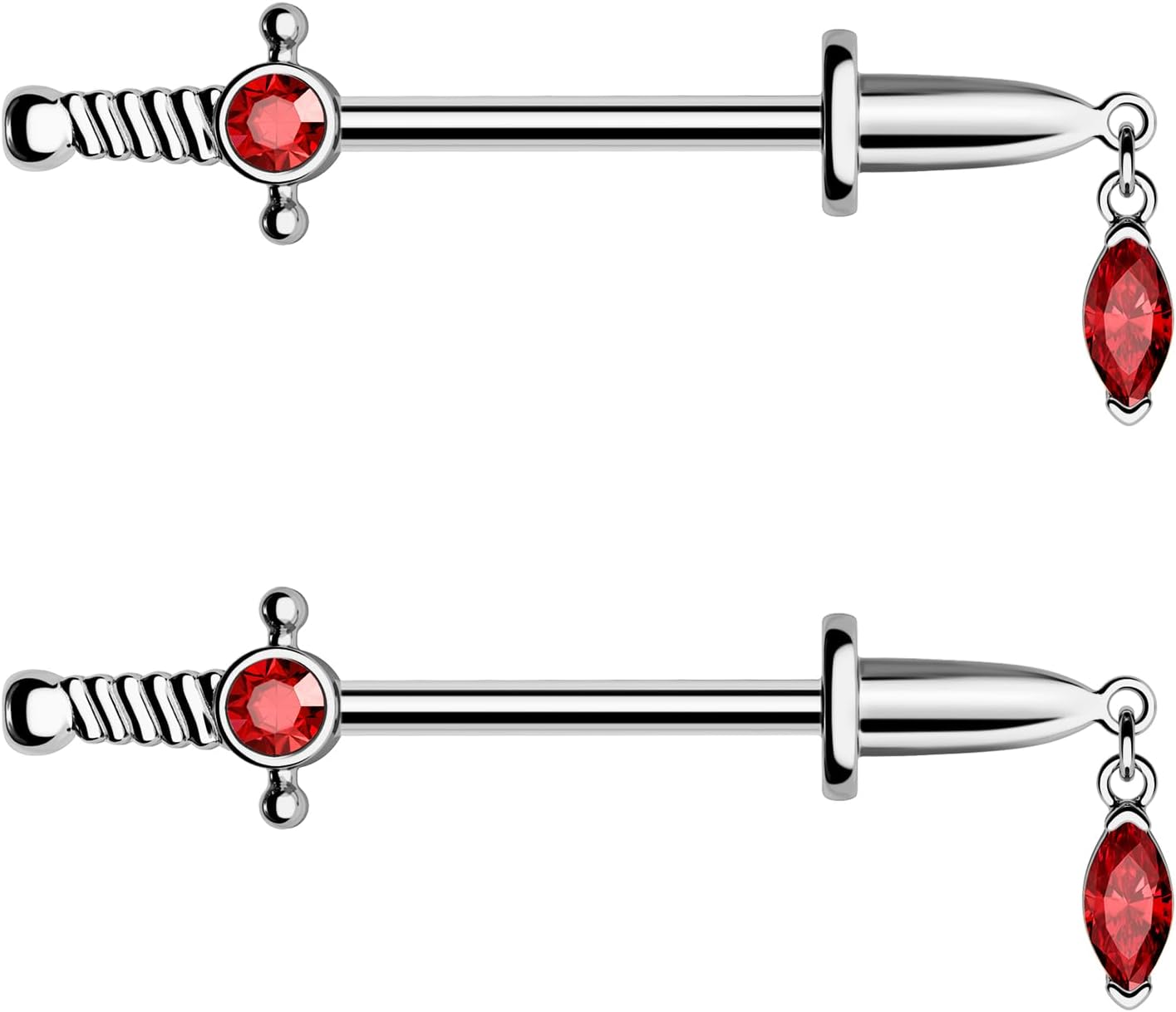 Dagger Nipple Ring 14G Gold Nipple Rings 316L Stainless Steel Nipple Piercing Jewelry Dangle Nipple Rings for Women Nipple Piercing Jewelry - QIAO CrystalQIAO CrystalQIAO Crystal