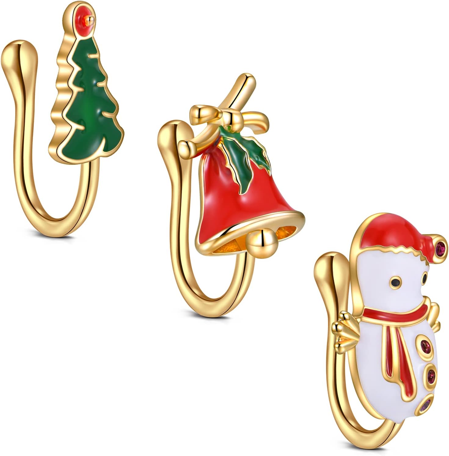 D.Bella Fake Septum Hoop 20G Faux Nose Piercing Hoop Clip on Nose Rings Non Piercing Fake Septum Lip Ear Ring Faux Body Piercing Jewelry for Women Men - QIAO CrystalQIAO CrystalQIAO Crystal