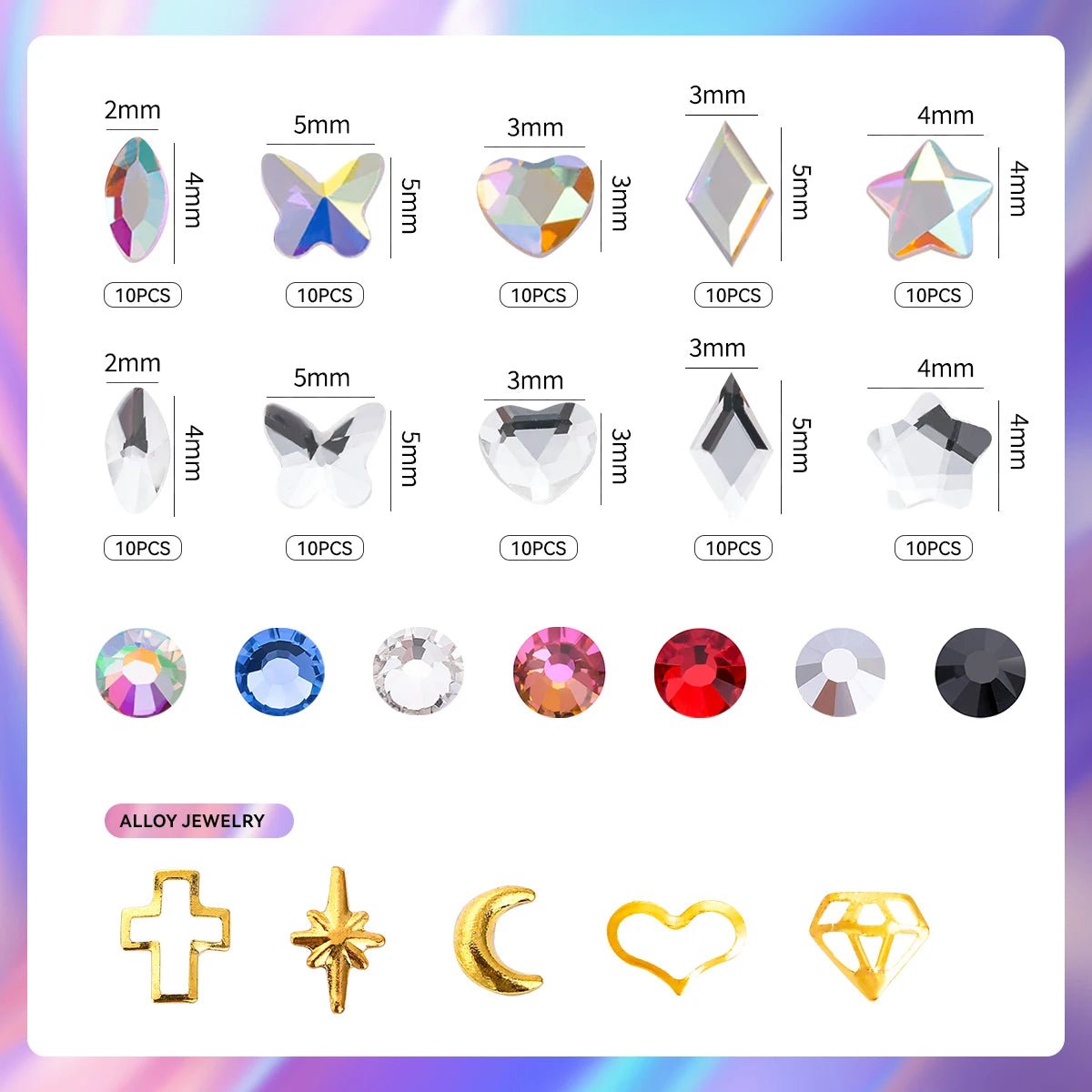 Dental Decorative Gemstones with Eco - friendly Glue Tooth Gemstone Kit DIY Tooth Gemstone Kit Temporary Styling Crystal Flat Shoes - QIAO CrystalQIAO CrystalQIAO Crystal