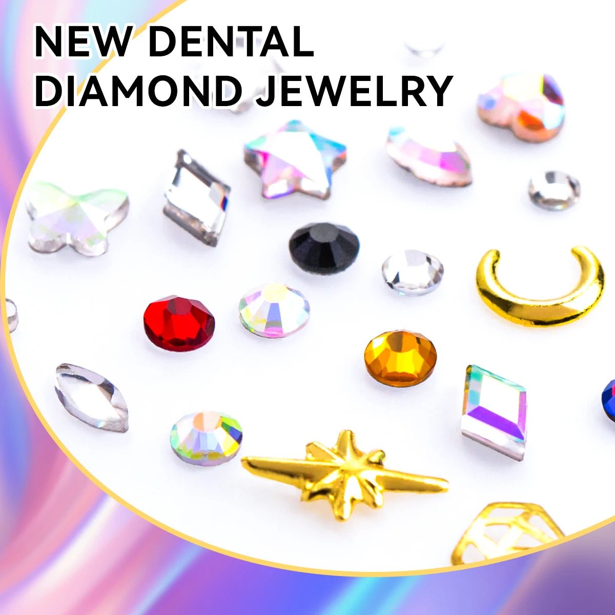 Dental Decorative Gemstones with Eco - friendly Glue Tooth Gemstone Kit DIY Tooth Gemstone Kit Temporary Styling Crystal Flat Shoes - QIAO CrystalQIAO CrystalQIAO Crystal