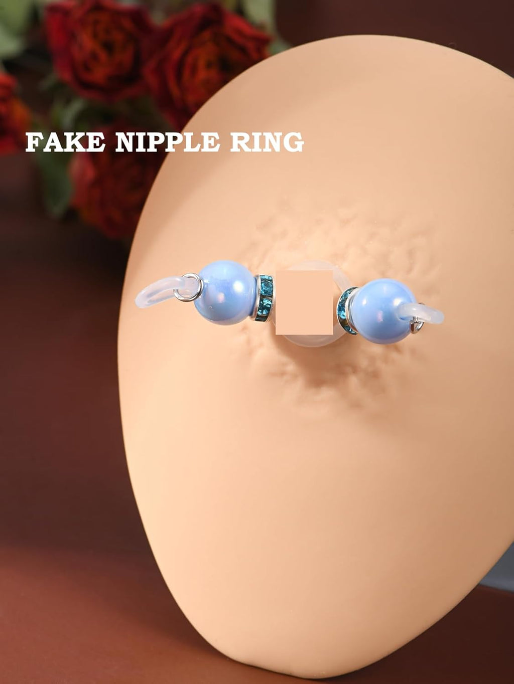 DJCIW 4 Pairs Handmade Fake Nipple Rings,Adjustable Nipple Nooses with 8mm Silicone Multicolor Beads and Barbells,Non - Piercing Faux Nipple Piercing Comfortable Everyday Wear Cute Body Jewelry - QIAO CrystalQIAO CrystalQIAO Crystal