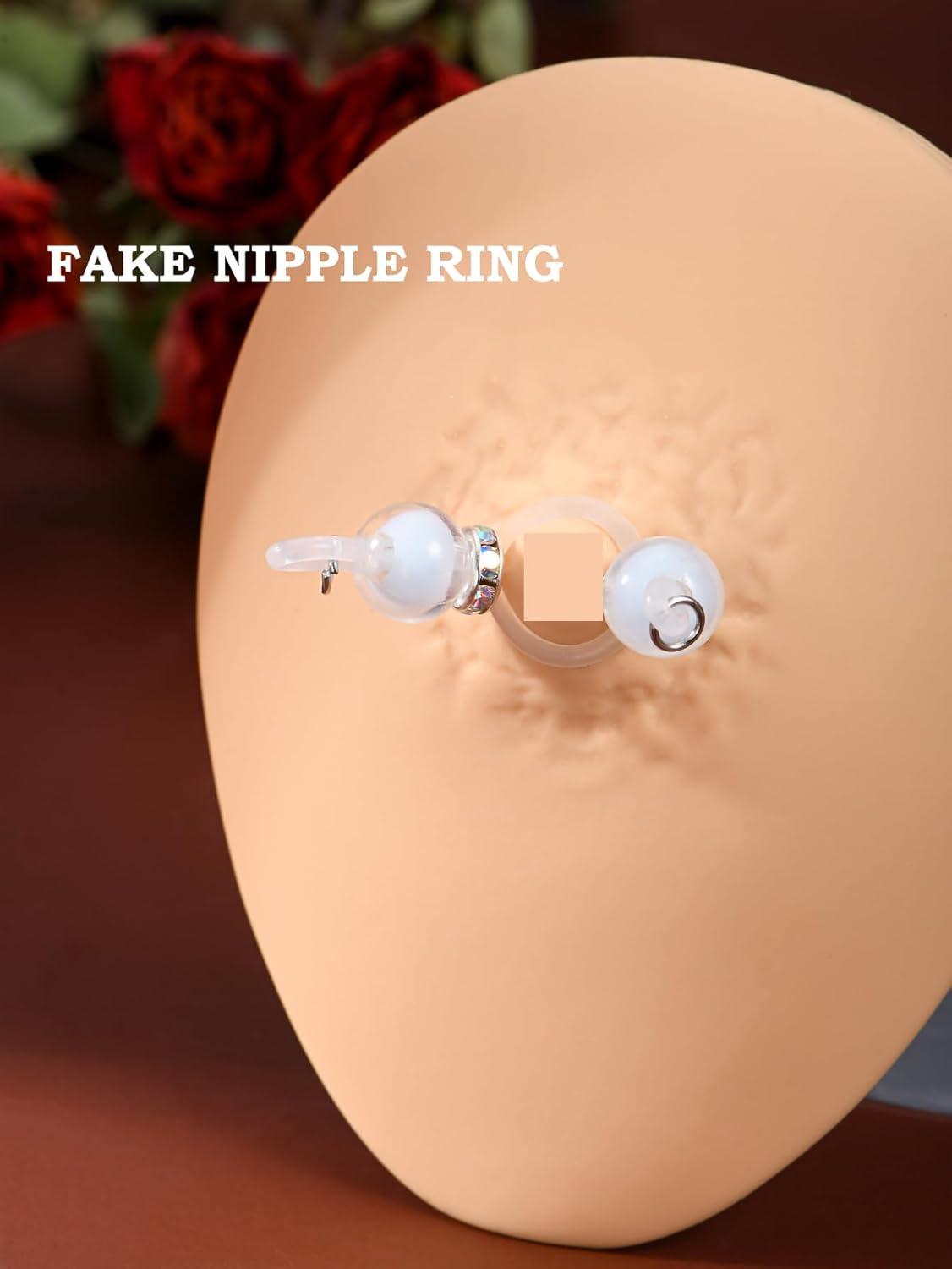 DJCIW 4 Pairs Handmade Fake Nipple Rings,Adjustable Nipple Nooses with 8mm Silicone Multicolor Beads and Barbells,Non - Piercing Faux Nipple Piercing Comfortable Everyday Wear Cute Body Jewelry - QIAO CrystalQIAO CrystalQIAO Crystal