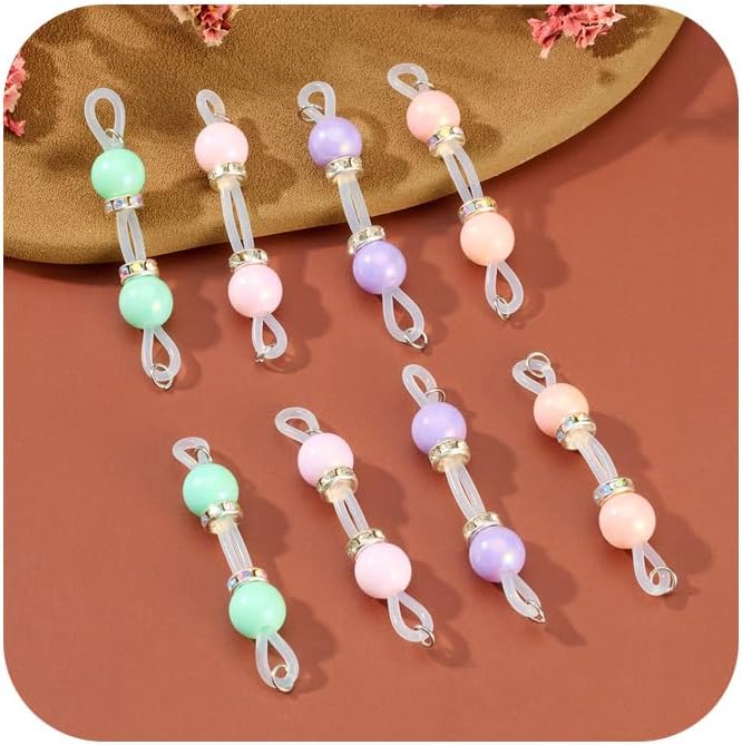 DJCIW 4 Pairs Handmade Fake Nipple Rings,Adjustable Nipple Nooses with 8mm Silicone Multicolor Beads and Barbells,Non - Piercing Faux Nipple Piercing Comfortable Everyday Wear Cute Body Jewelry - QIAO CrystalQIAO CrystalQIAO Crystal
