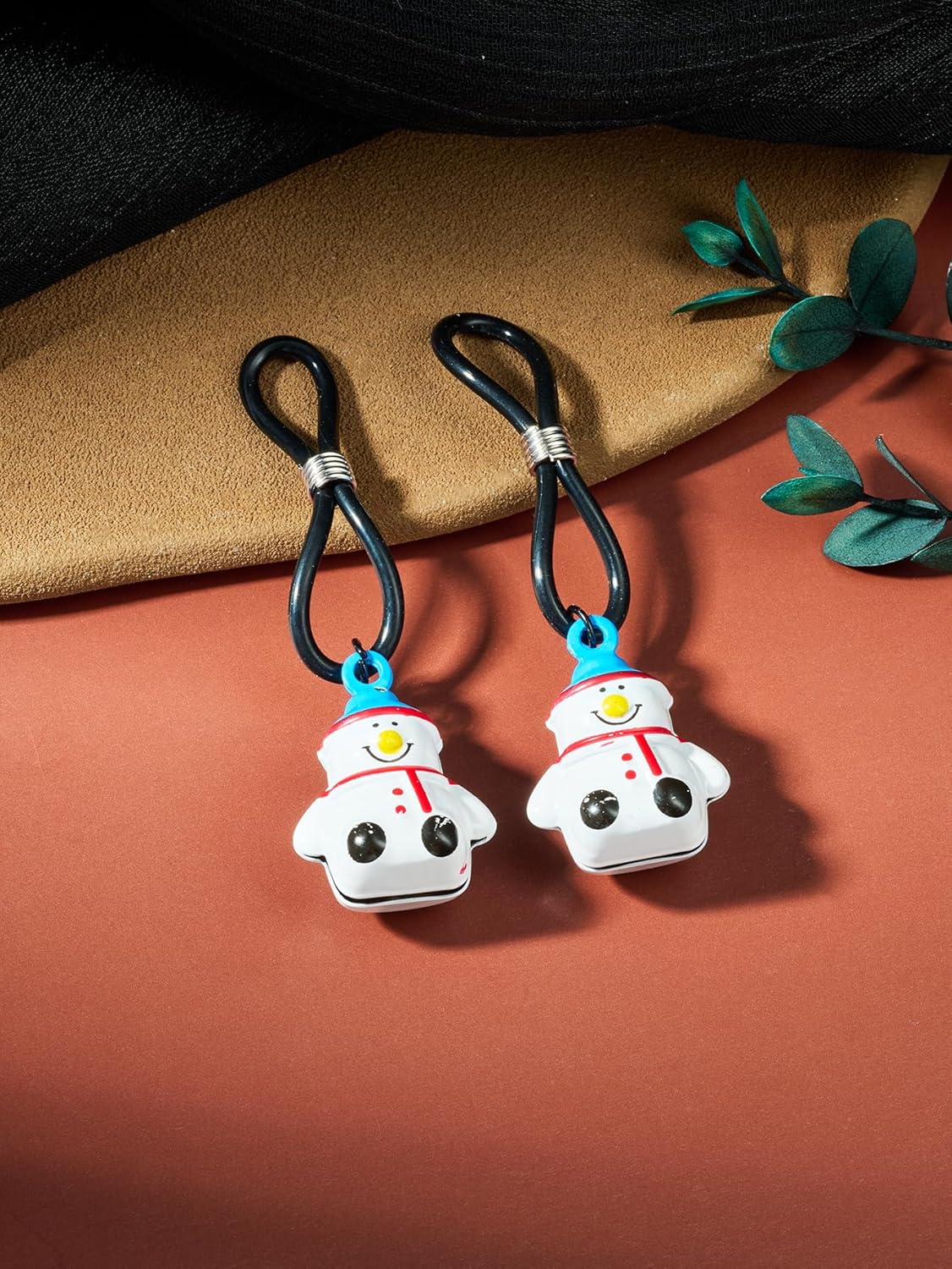 DJCIW Adjustable Fake Nipple Rings for Women, Non - Piercing Nipple Jewelry with Christmas Santa & Snowman Pendants,SiliconeFaux Nipple Jewelry Nipple Noose for Holiday Festivities - QIAO CrystalQIAO CrystalQIAO Crystal