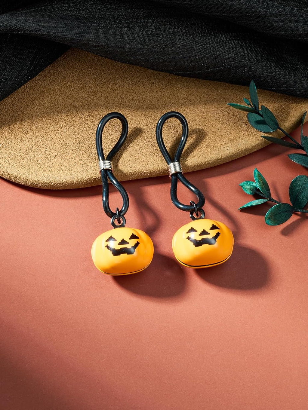 DJCIW Adjustable Halloween Fake Nipple Piercing Rings for Women, Non - Piercing Nipple Jewelry with Skull Pumpkin and Ghost Pendants Faux Nipple Rings Nipple Noose Halloween Body Jewelry for Lovers - QIAO CrystalQIAO CrystalQIAO Crystal