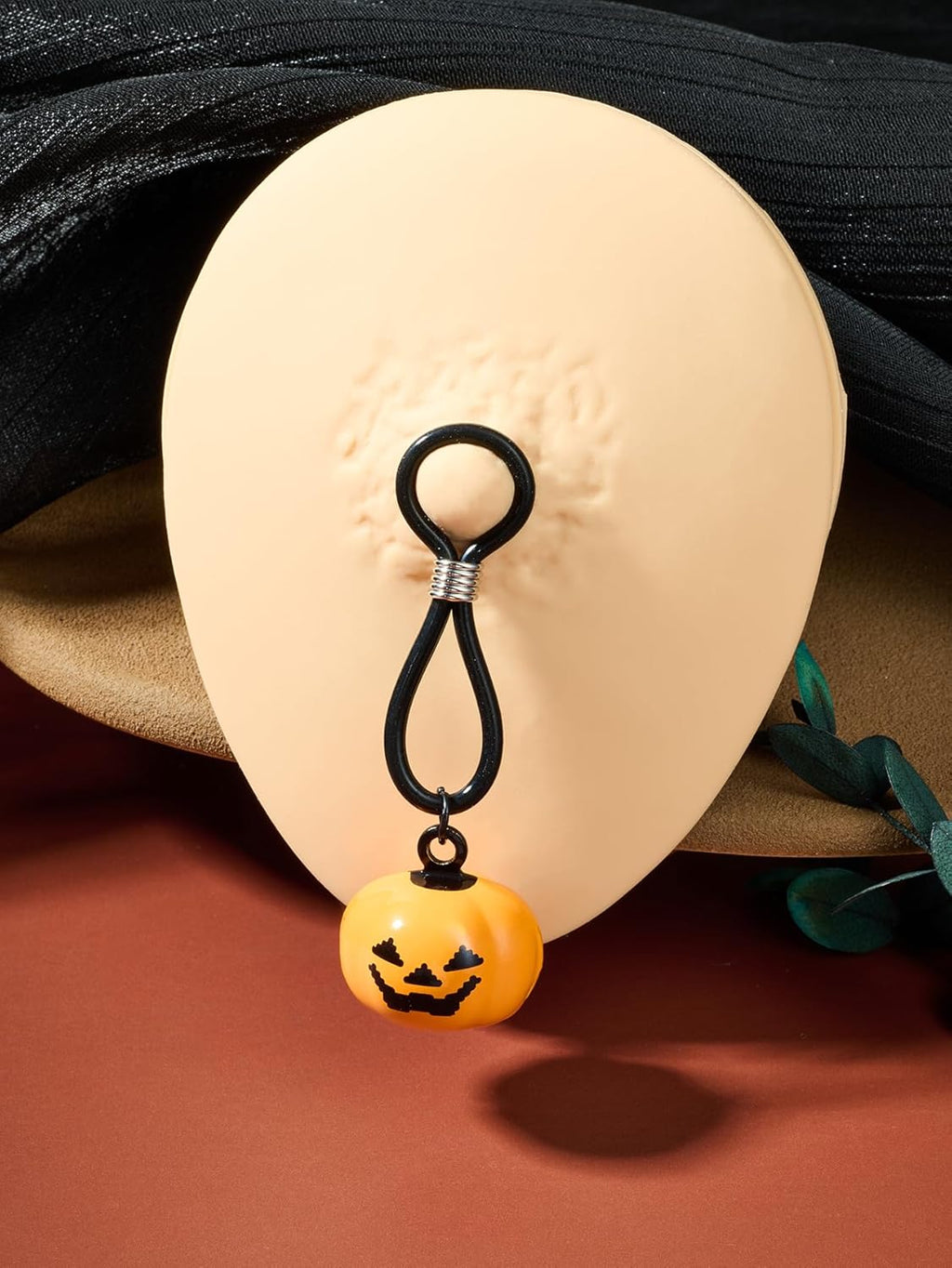 DJCIW Adjustable Halloween Fake Nipple Piercing Rings for Women, Non - Piercing Nipple Jewelry with Skull Pumpkin and Ghost Pendants Faux Nipple Rings Nipple Noose Halloween Body Jewelry for Lovers - QIAO CrystalQIAO CrystalQIAO Crystal