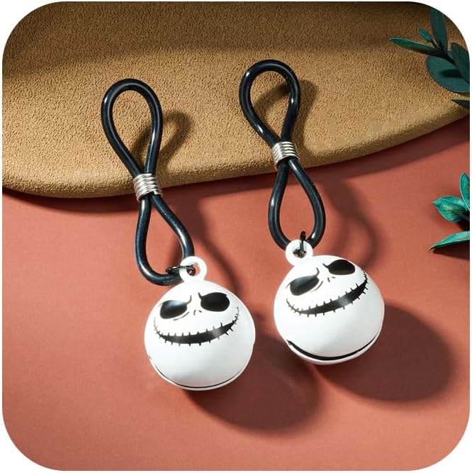 DJCIW Adjustable Halloween Fake Nipple Piercing Rings for Women, Non - Piercing Nipple Jewelry with Skull Pumpkin and Ghost Pendants Faux Nipple Rings Nipple Noose Halloween Body Jewelry for Lovers - QIAO CrystalQIAO CrystalQIAO Crystal