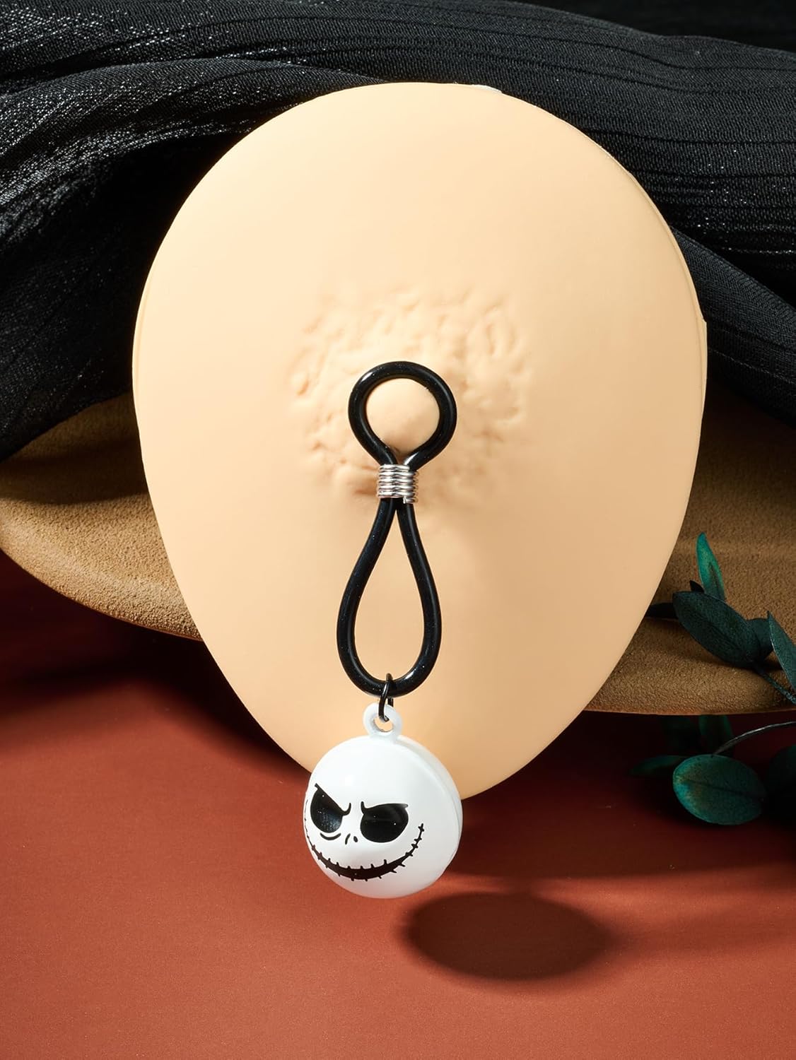 DJCIW Adjustable Halloween Fake Nipple Piercing Rings for Women, Non - Piercing Nipple Jewelry with Skull Pumpkin and Ghost Pendants Faux Nipple Rings Nipple Noose Halloween Body Jewelry for Lovers - QIAO CrystalQIAO CrystalQIAO Crystal