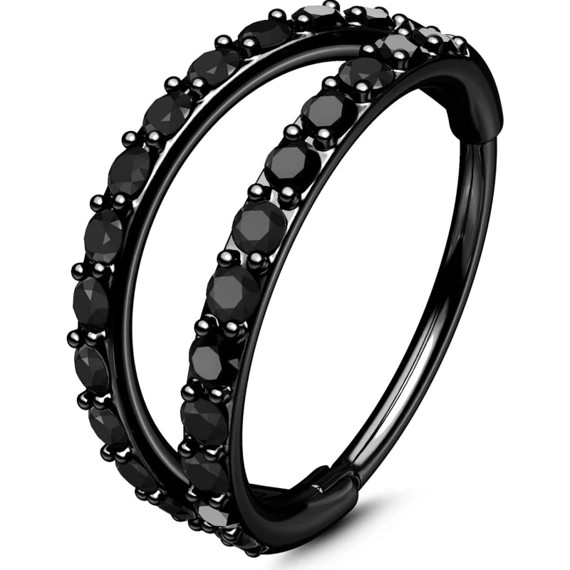 double-cz-hoop-piercing-jewelry-halloween-christmas-20g-nose-rings-6mm-7mm-8mm-classic-16g-cartilage-earrings-6mm12mm-surgical-steel-helix-tragus-lip-hoops-BLACK
