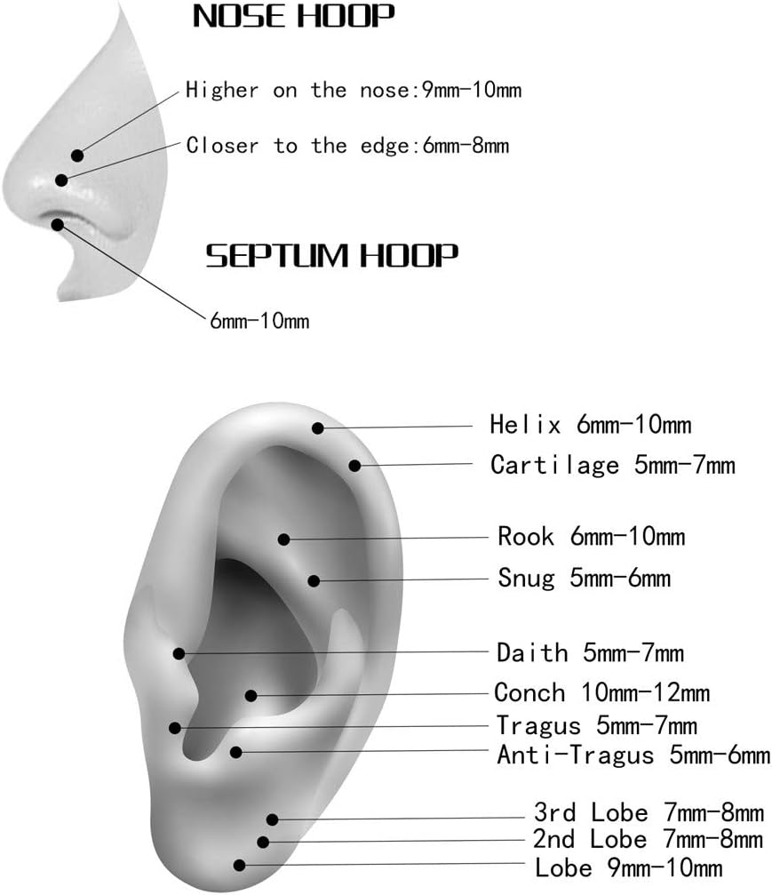 Double Open Stack CZ Nose Ring Hoop 316L Surgical Steel Helix Rook Conch Cartilage Daith Tragus Earrings Hinged Segment Nostril Piercing Septum Clicker 20G 18G 16G Lip Ring - QIAO CrystalQIAO CrystalQIAO Crystal