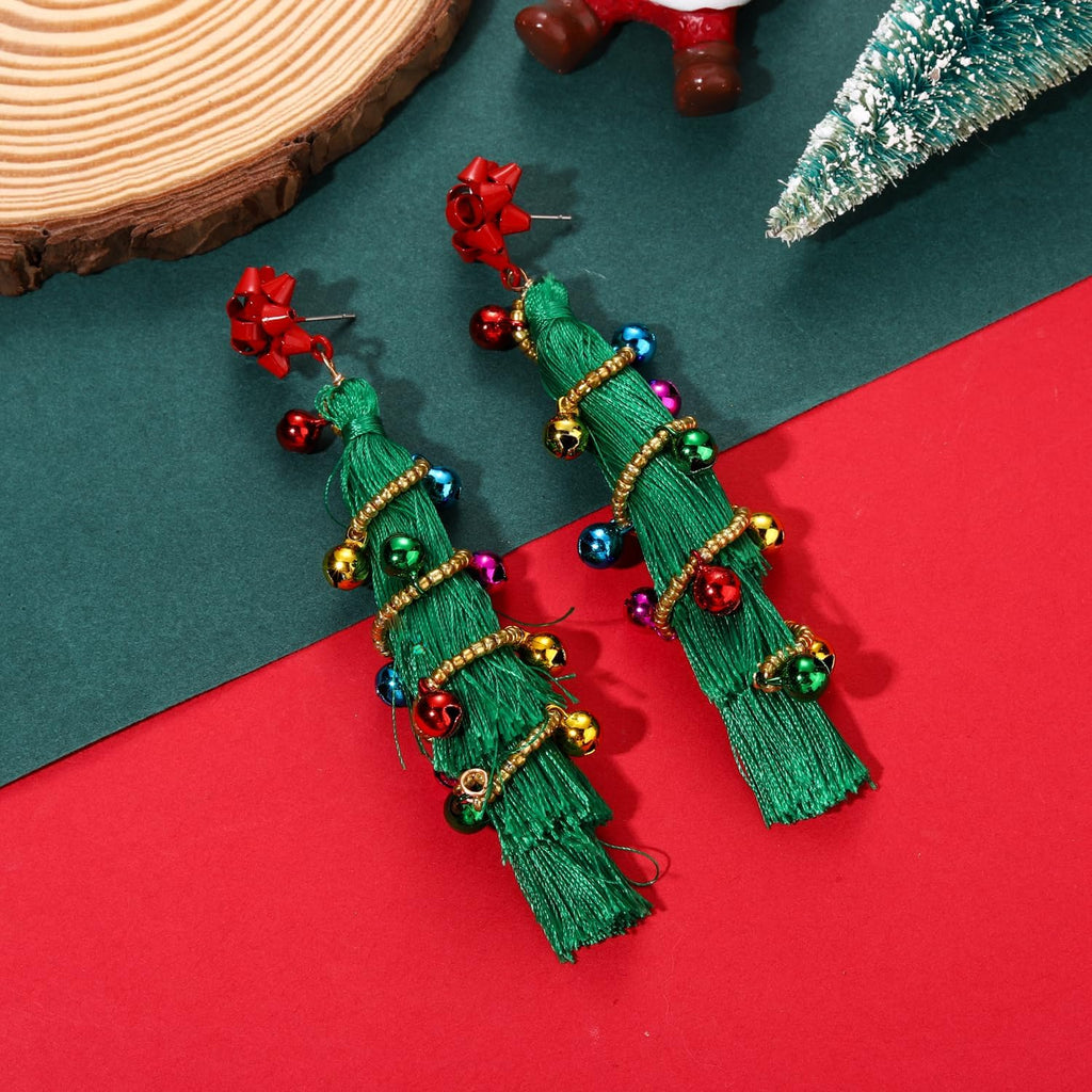 Earring Bohemian Lightweight Colorful Tiered Thread long Fringe Tassel Drop Dangle Beaded Statement Stud Earring Women Gifts - QIAO Crystal我的商店QIAO Crystal