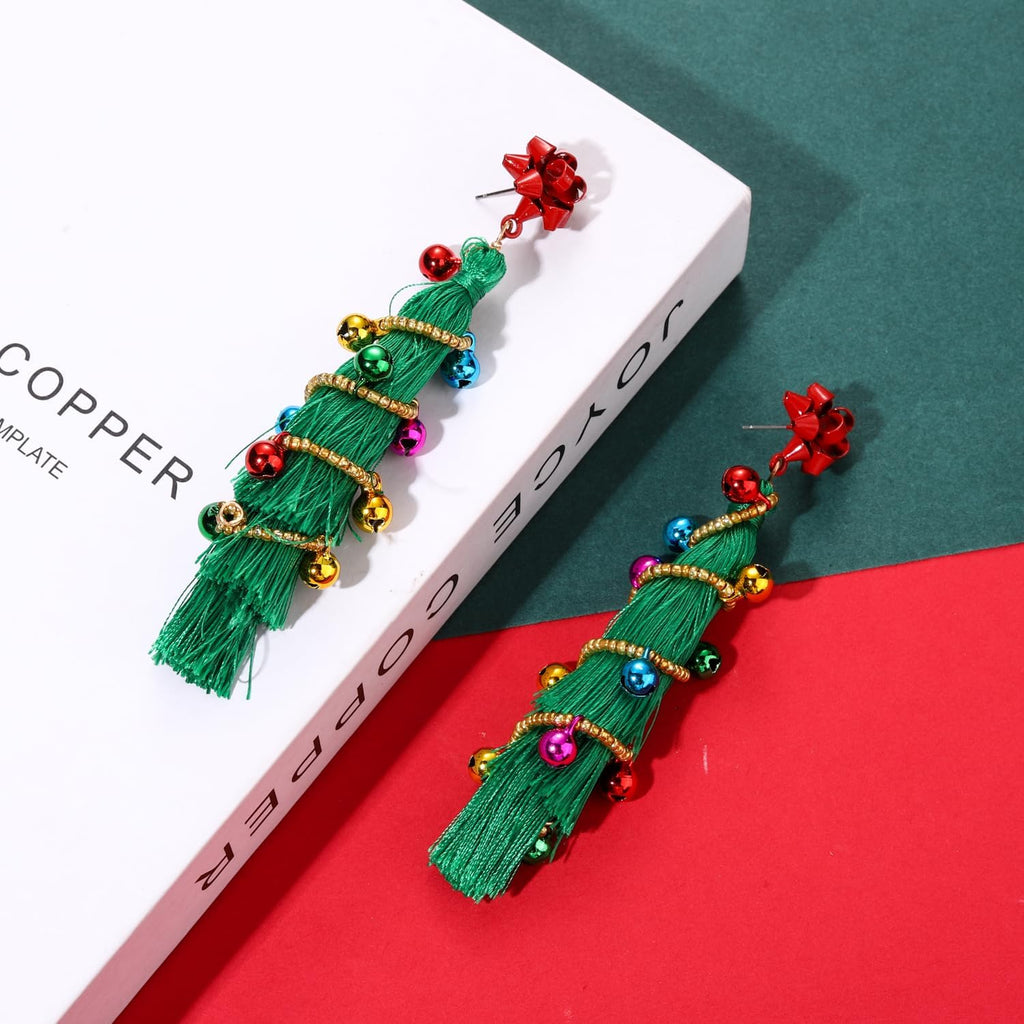 Earring Bohemian Lightweight Colorful Tiered Thread long Fringe Tassel Drop Dangle Beaded Statement Stud Earring Women Gifts - QIAO Crystal我的商店QIAO Crystal