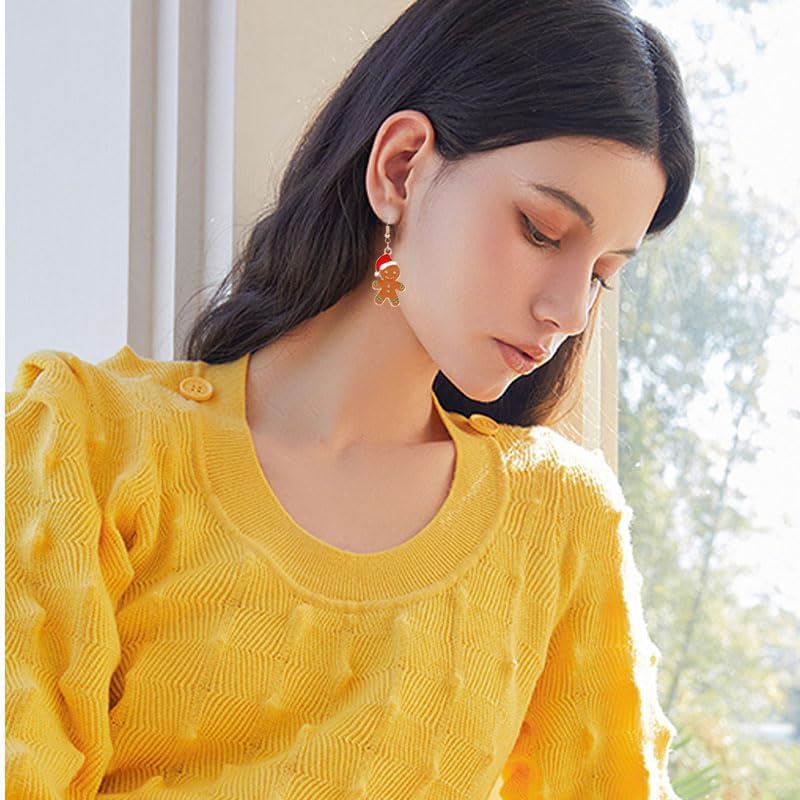Earrings for Women Cute Creative Christmas Gingerbread Man Earrings Christmas Theme EarringsXmas Holiday Earrings Festival Jewelry Gifts - 我的商店我的商店我的商店